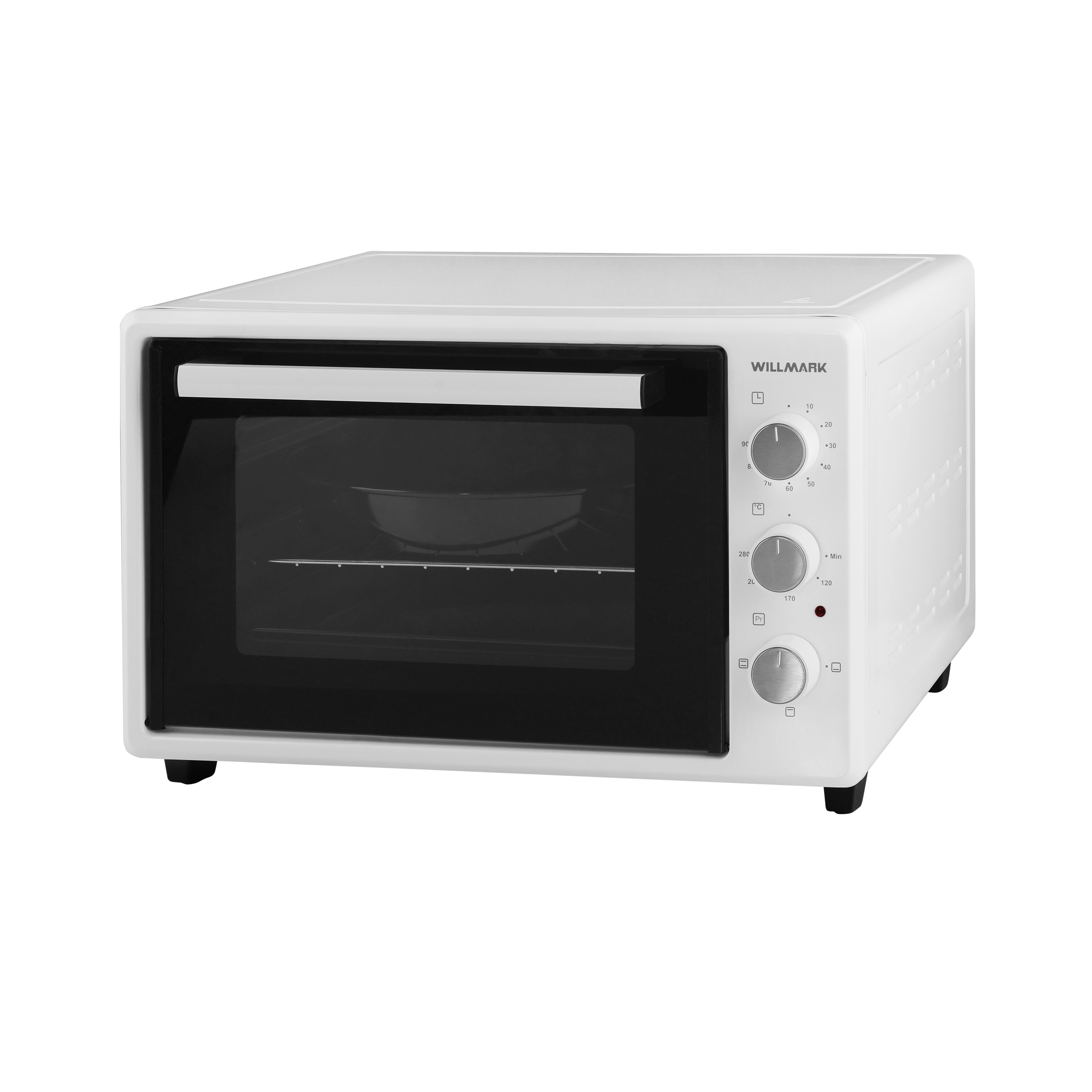 Изображение товара Электропечь 1500 Вт Willmark 54.5x38x44.5 см цвет белый Изображение товара Электропечь 1500 Вт Willmark 54.5x38x44.5 см цвет белый