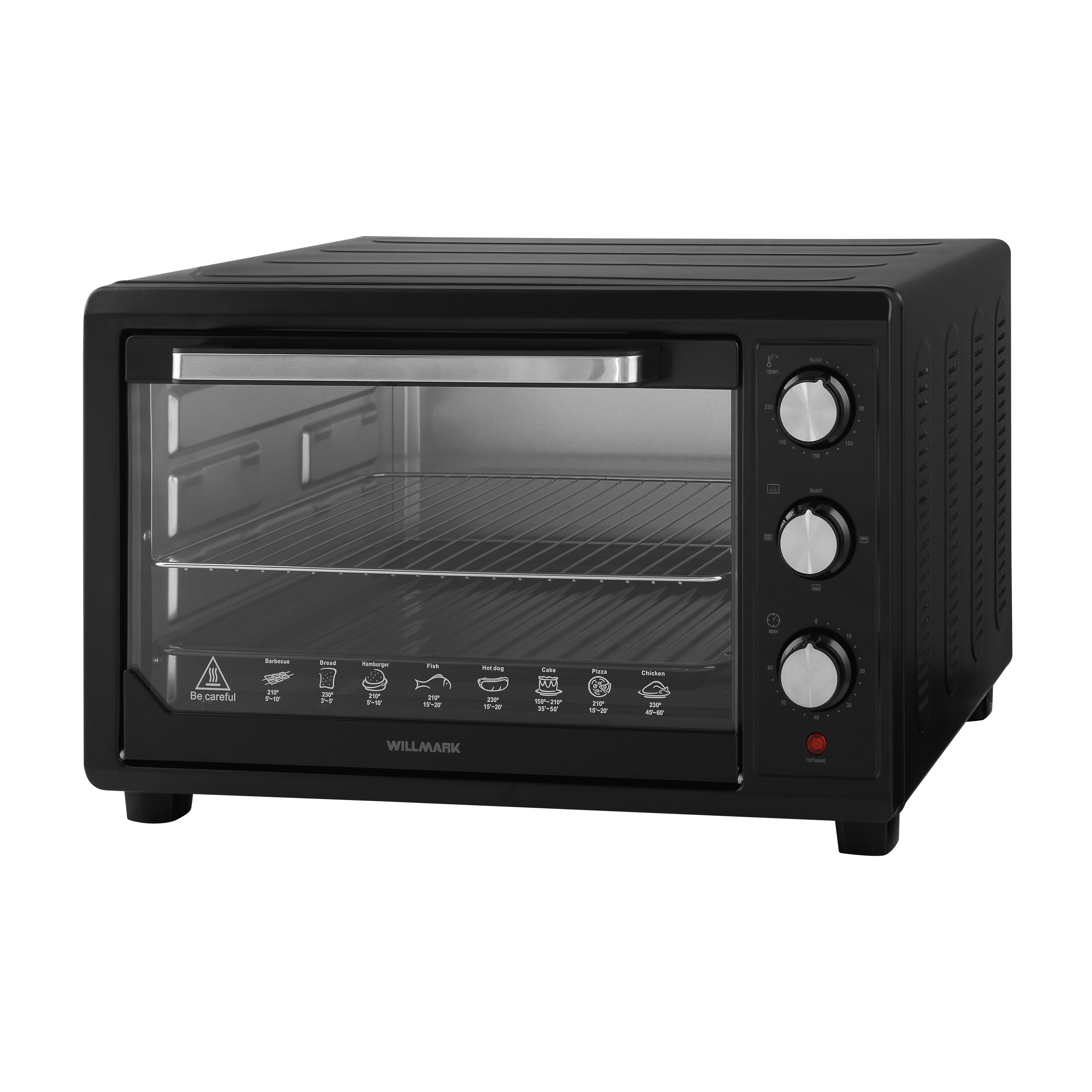 Изображение товара Электропечь 1800 Вт Willmark 58.8x40.5x46.6 см цвет черный Изображение товара Электропечь 1800 Вт Willmark 58.8x40.5x46.6 см цвет черный