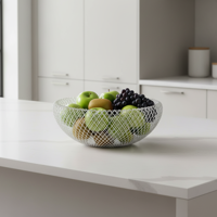 Изображение товара Корзина для фруктов 22 см из металла белая стильная функциональная