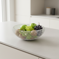 Изображение товара Корзина для фруктов белая 25 см металл - идеальный декор для стола