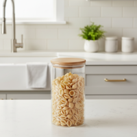 Изображение товара Банка для сыпучих продуктов Mallony Bambu 1.3 л стекло прозрачная Изображение товара Банка для сыпучих продуктов Mallony Bambu 1.3 л стекло прозрачная