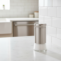 Изображение товара Современная солонка 0.1 л из стекла и пластика стильный дизайн