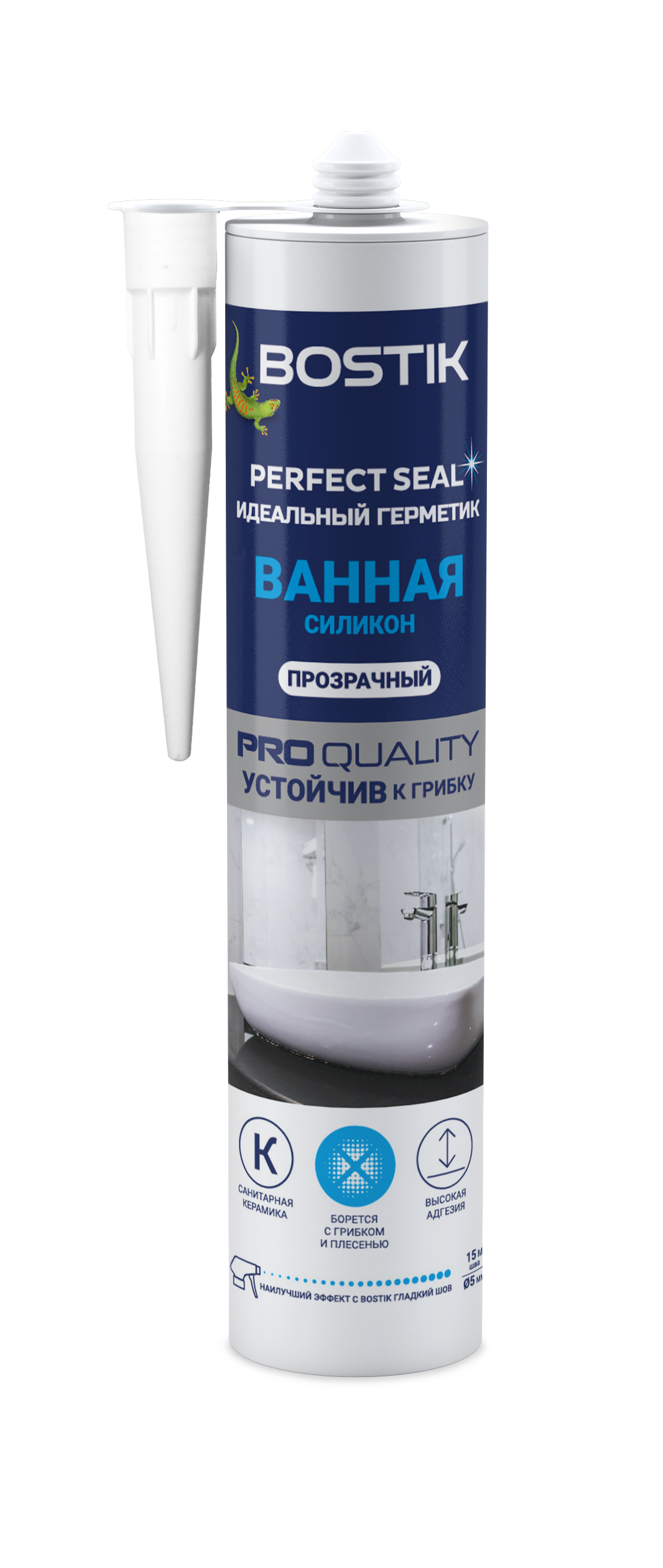 Изображение товара Герметик силиконовый Bostik Perfect Seal для ванной 280 мл прозрачный
