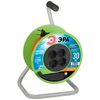 Изображение товара Удлинитель на катушке Эра ПВС 2х1 30 м 4 розетки 2200 Вт без заземления цвет оранжевый