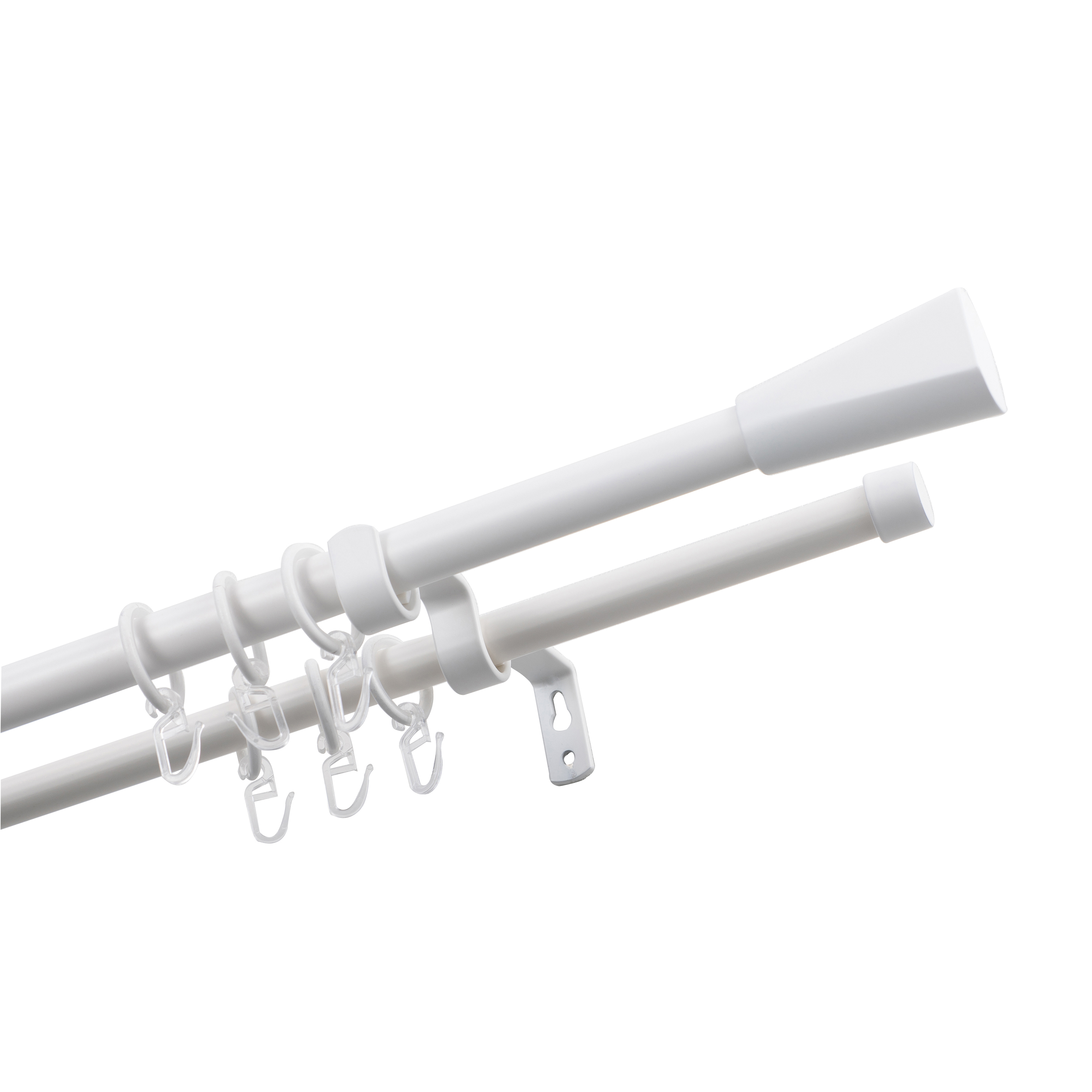 Изображение товара Настенный карниз раздвижной двухрядный KREAFORTA Грац d16/19 160-300 см металл цвет белый