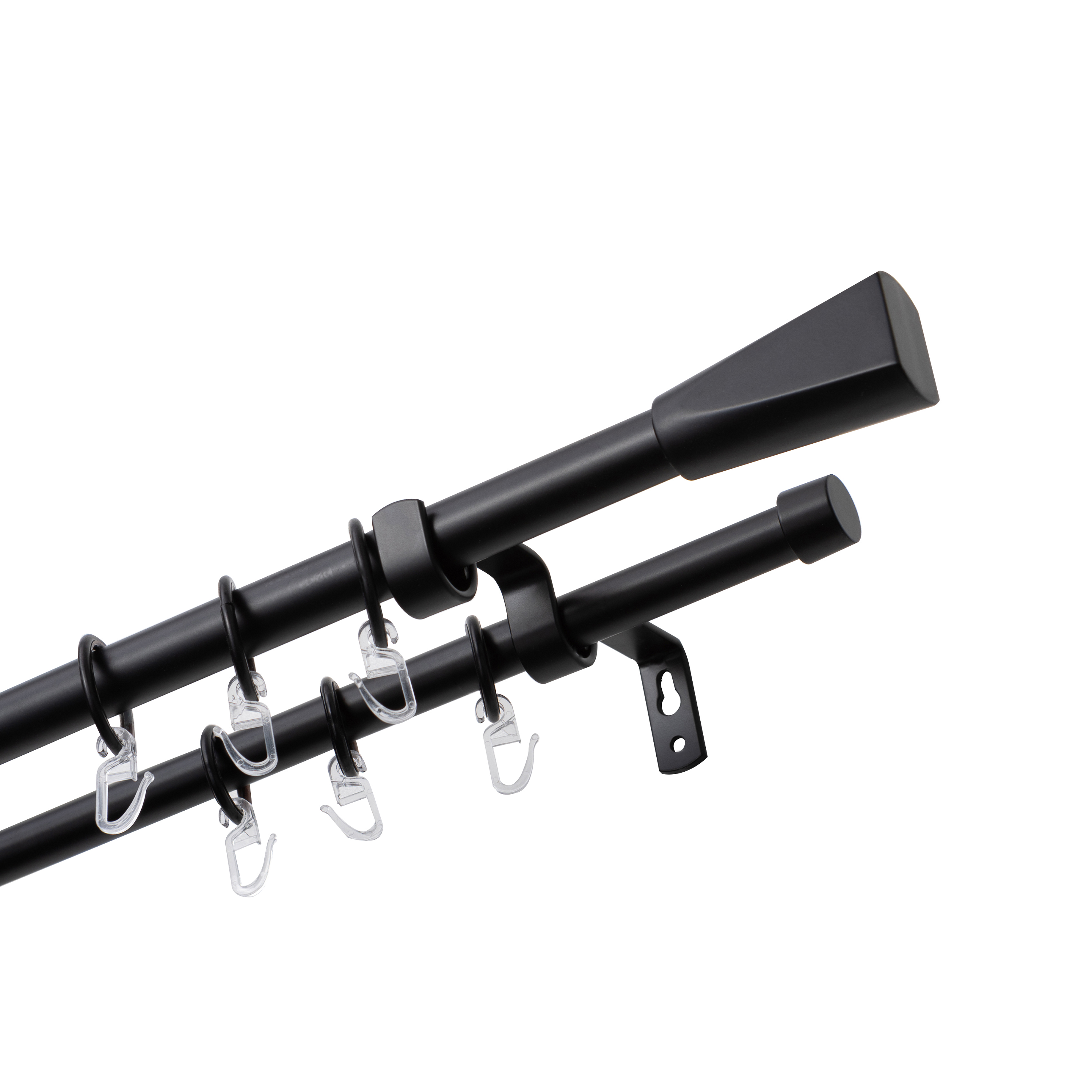 Изображение товара Настенный карниз раздвижной двухрядный KREAFORTA Грац d16/19 160-300 см металл цвет черный