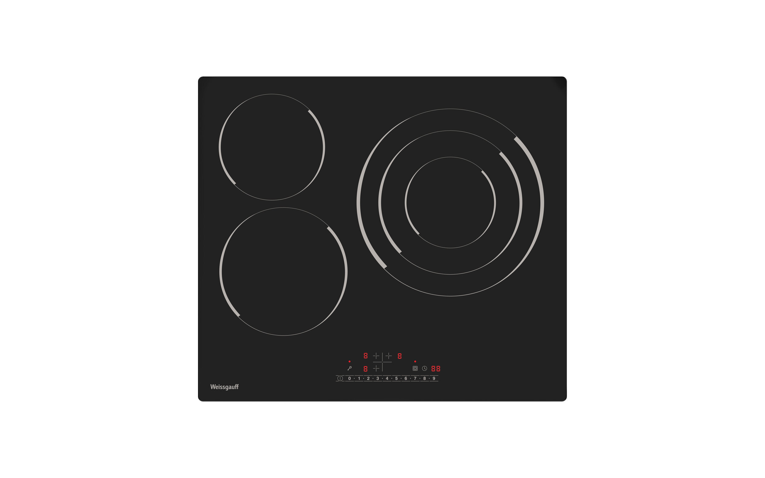 Изображение товара Электрическая варочная панель Weissgauff HV 633 BS 433480 58 см 3 конфорки цвет черный