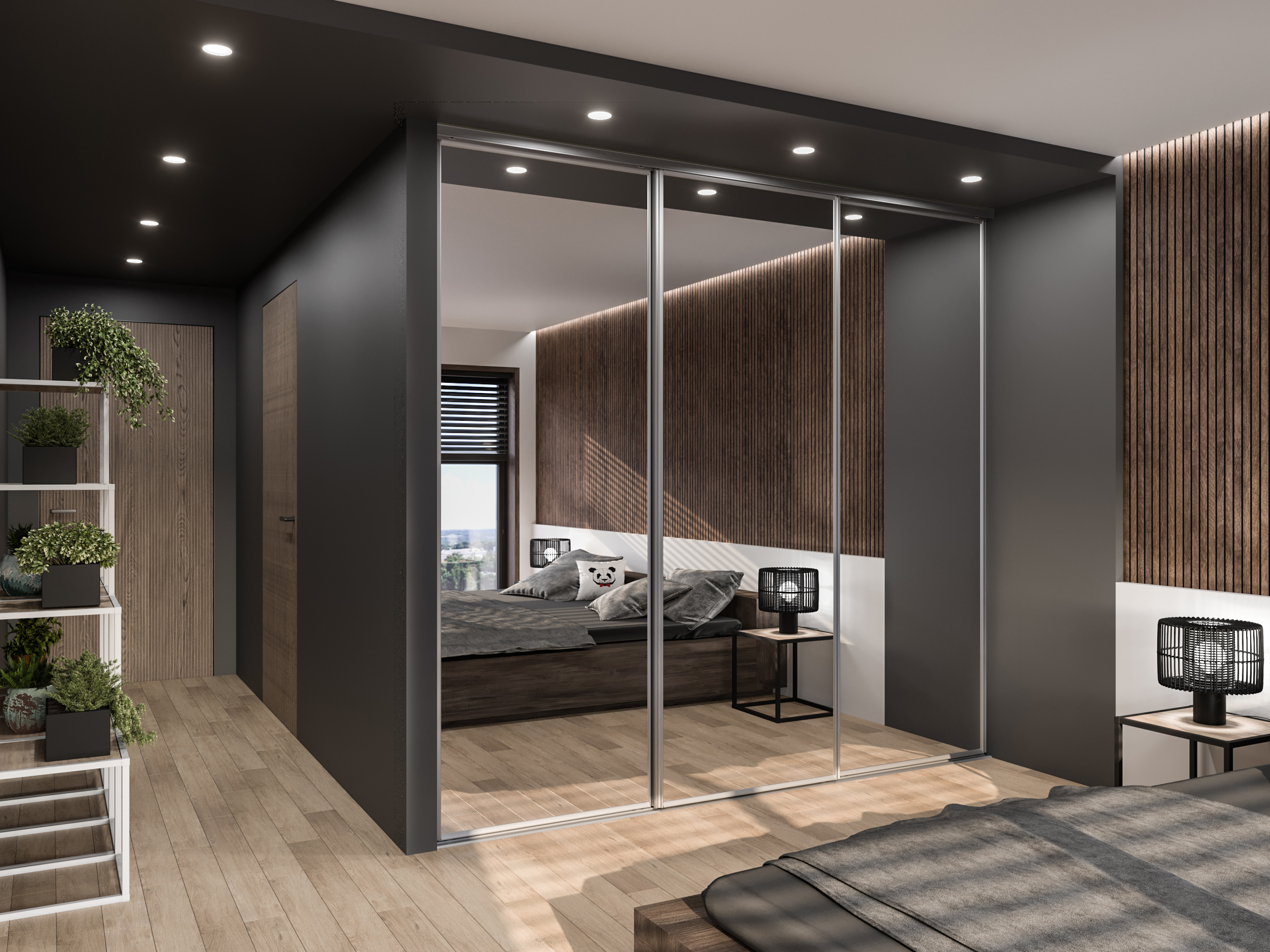 Изображение товара Дверь для шкафа-купе Найди 70.40x245.50 см зеркальная серебро сталь