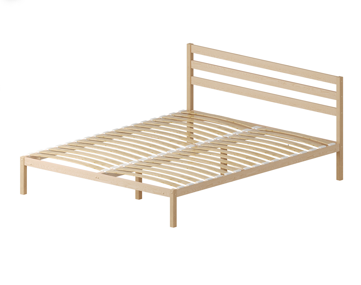 Изображение товара Кровать Домаклево Акация 180x200 см цвет натуральное дерево ak-bz-180-200-sp-C3-C2-natur