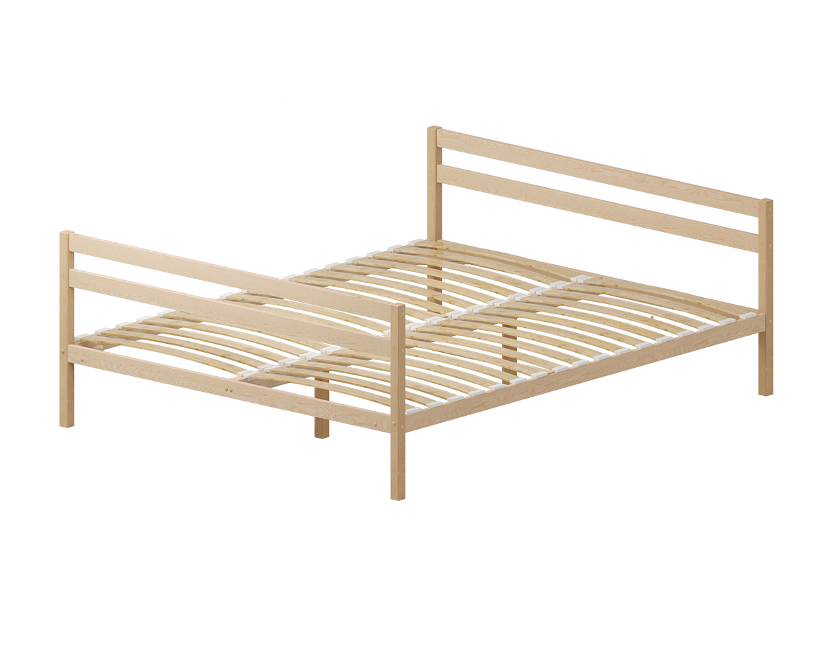 Изображение товара Кровать Домаклево Акация 160x200 см цвет натуральное дерево ak-bz-160-200-sp-C1-C1-natur