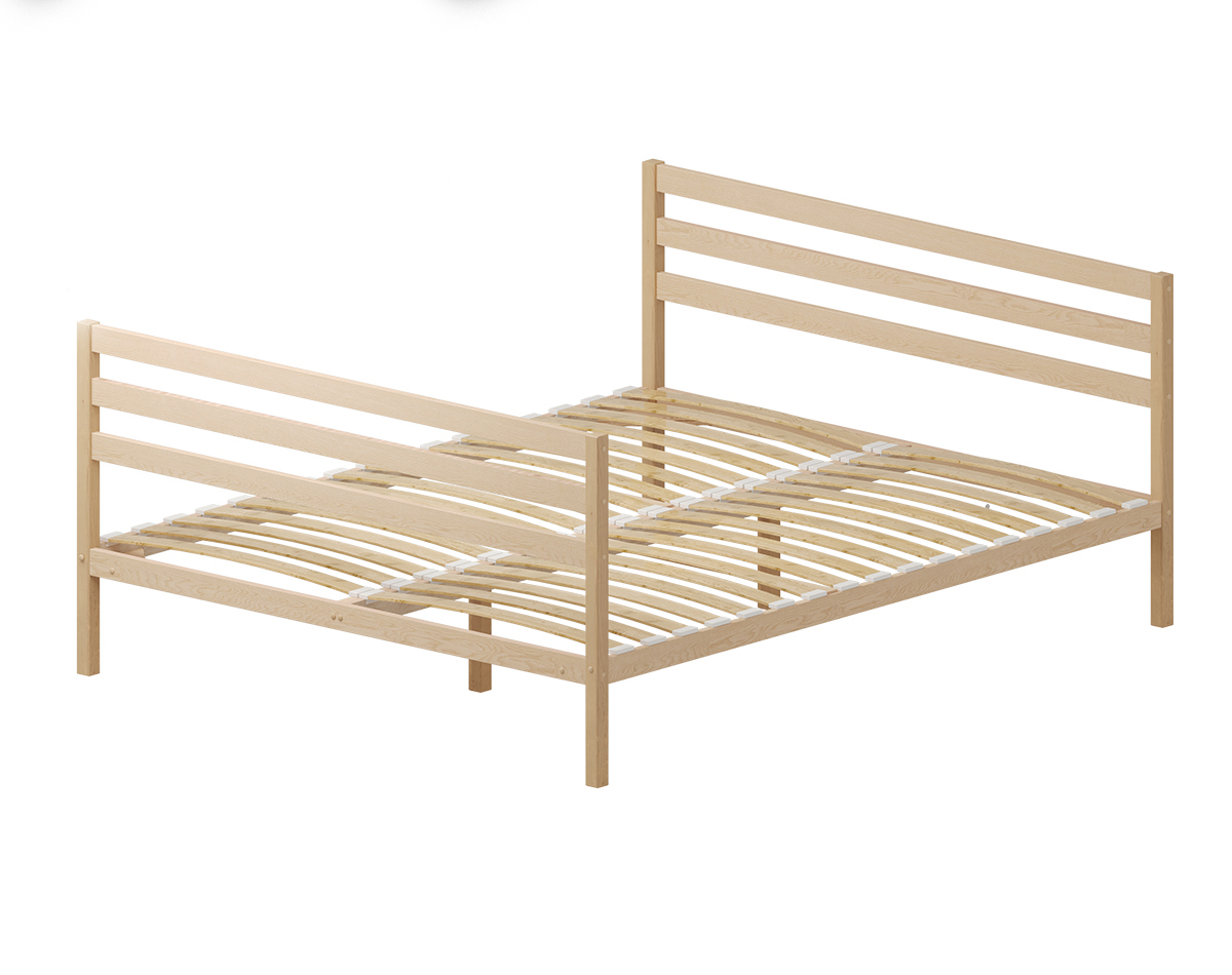 Изображение товара Кровать Домаклево Акация 160x200 см цвет натуральное дерево ak-bz-160-200-sp-C3-C3-natur