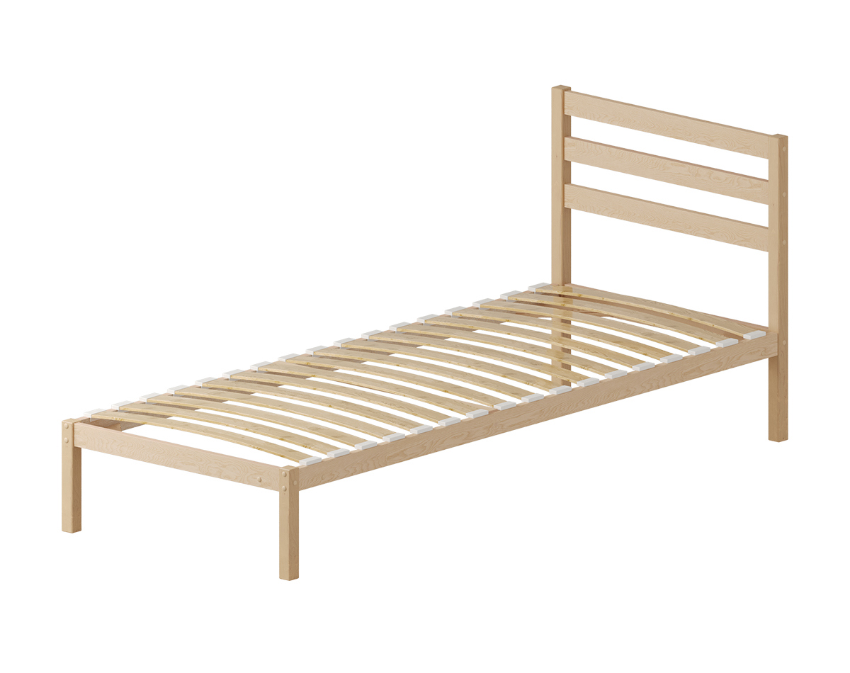 Изображение товара Кровать Домаклево Акация 80x190 см цвет натуральное дерево ak-bz-80-190-sp-C3-C2-natur