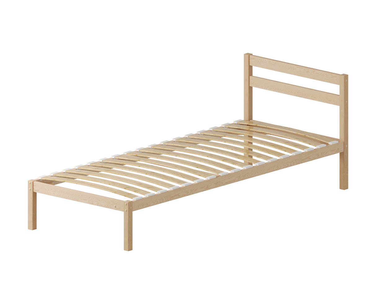 Изображение товара Кровать Домаклево Акация 90x200 см цвет натуральное дерево ak-bz-90-200-sp-C1-C2-natur