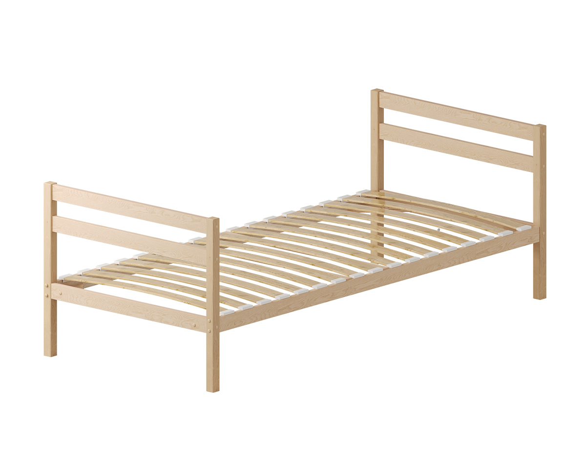 Изображение товара Кровать Домаклево Акация 90x200 см цвет натуральное дерево ak-bz-90-200-sp-C1-C1-natur