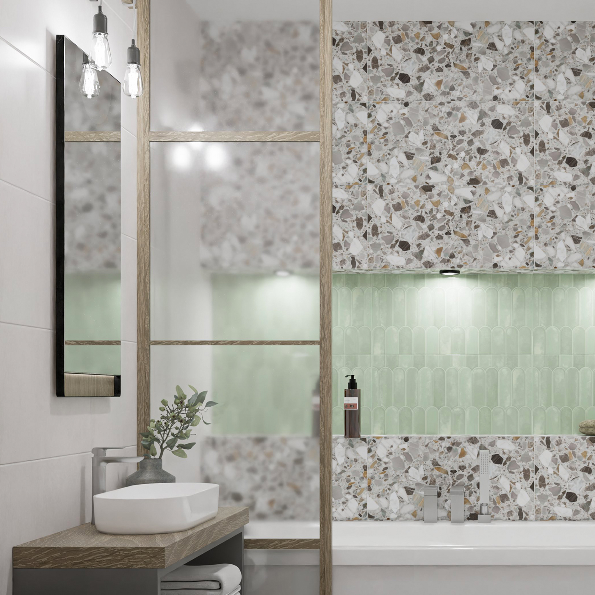 Изображение товара Настенная плитка Azori Salieri Green 31.5x63 см 1.79 м² глянцевая цвет зеленый Изображение товара Настенная плитка Azori Salieri Green 31.5x63 см 1.79 м² глянцевая цвет зеленый
