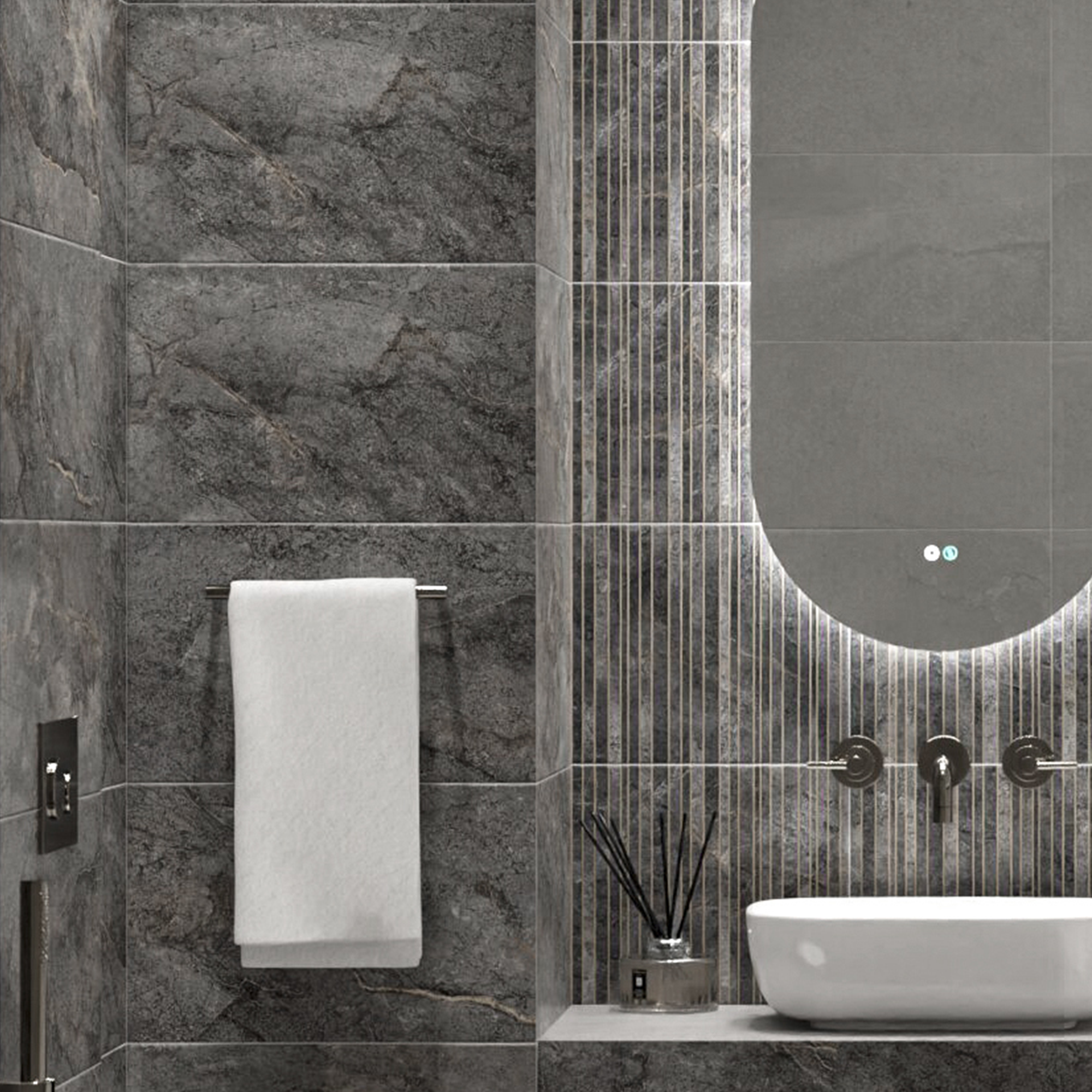 Изображение товара Настенная плитка Azori Soil Topaz Matt 31.5x63 см 1.79 м² матовая цвет серый