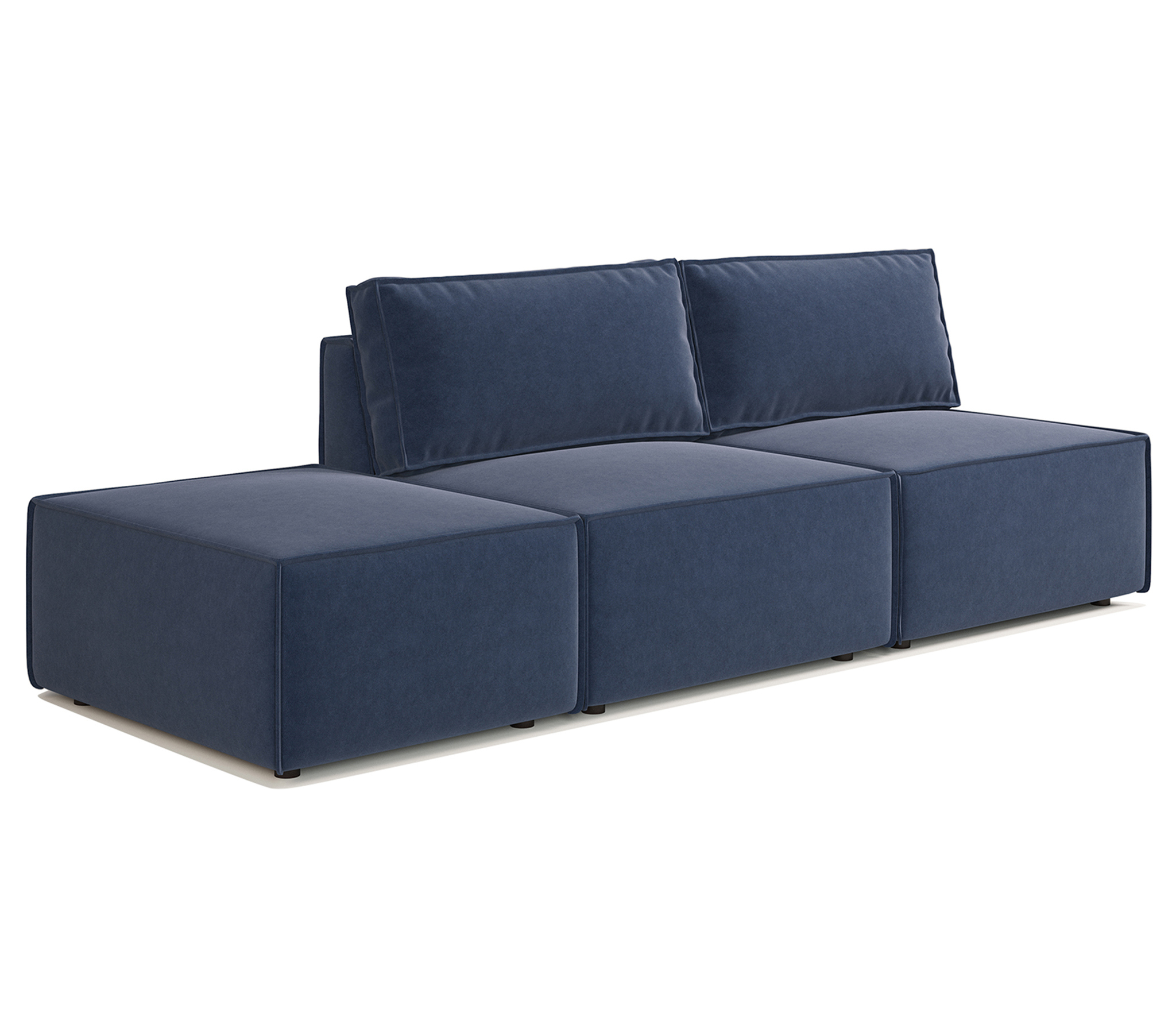 Изображение товара Диван модульный Шарм-Дизайн левый 265x70x75 см велюр цвет синий