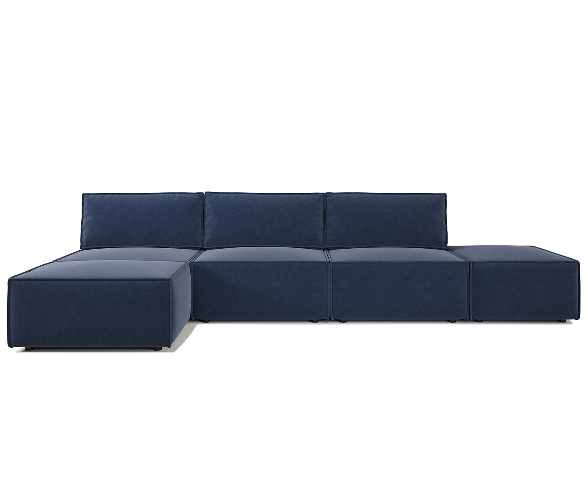 Изображение товара Диван модульный Шарм-Дизайн Шарм 25 Лонг угловой 285x70x75 см велюр цвет синий