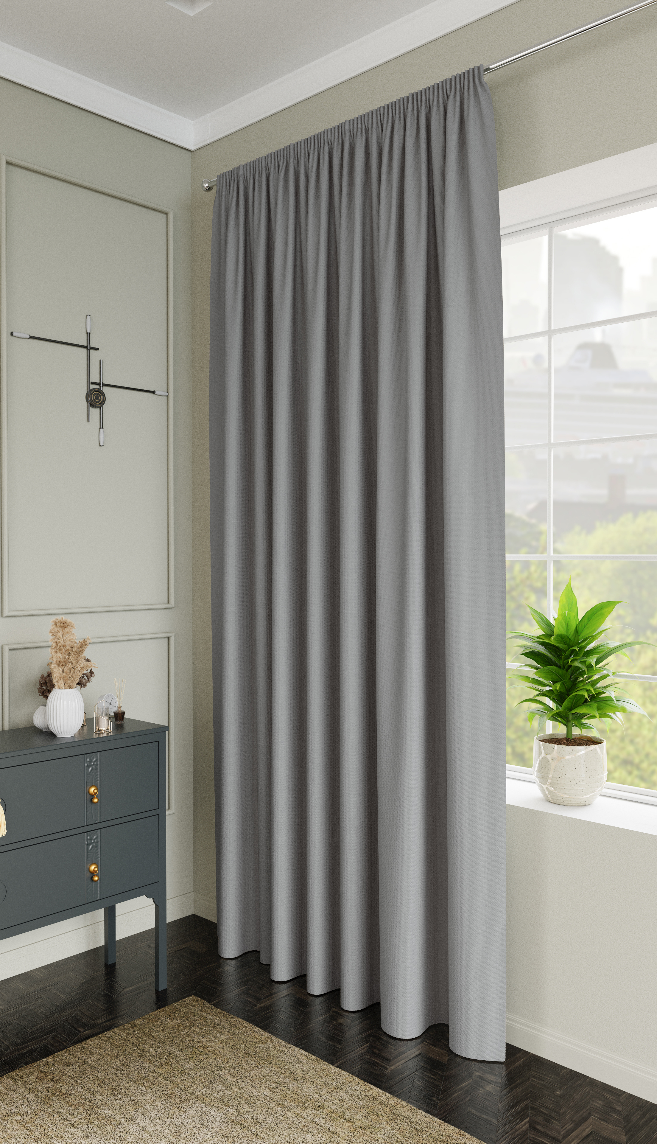 Изображение товара Перде таспада жасырын ілмектері бар Kreaforta Pharu 140x280 см түсі ашық сұр