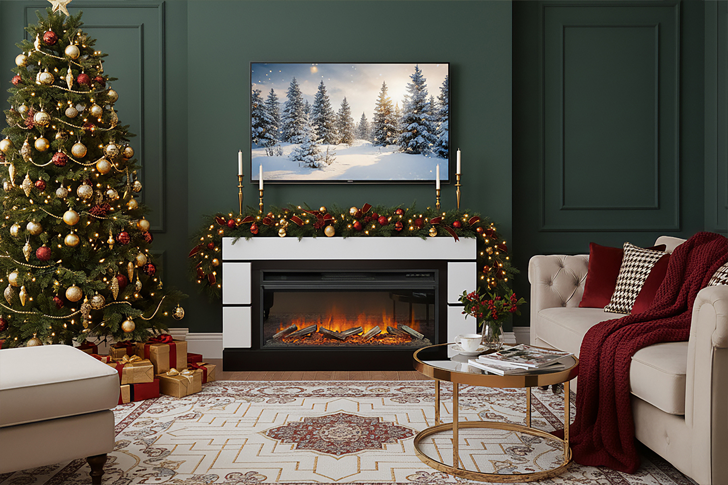 Изображение товара Каминокомплект Royal Flame Modern Разборный с очагом Vision 42 led/log LED 180Вт белый с черным