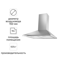 Изображение товара Вытяжка купольная Maunfeld Cork 50 см цвет нержавеющая сталь