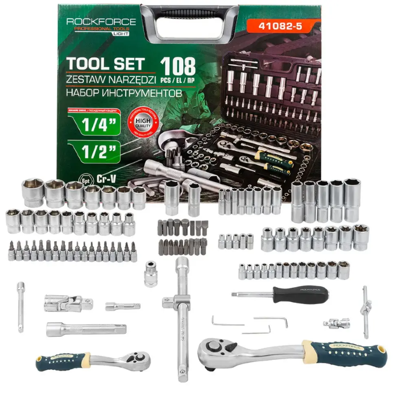 Изображение товара Набор инструментов Rockforce RF LIGHT-41082-5, 109 предметов с диэлектрической защитой