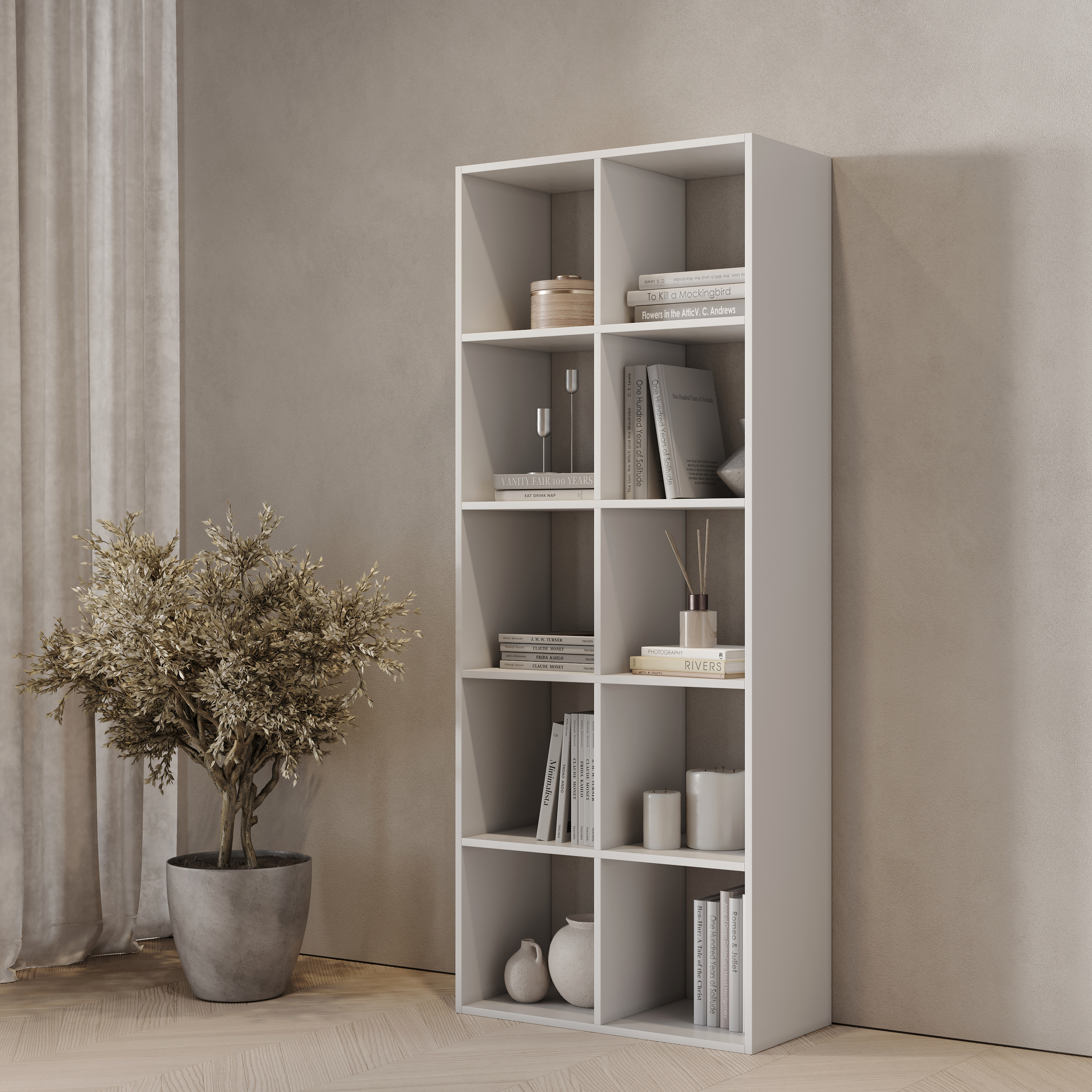 Изображение товара Стеллаж KONSENSA Руан 10к 70х173см белый - практичный стеллаж для гостиной Изображение товара Стеллаж KONSENSA Руан 10к 70х173см белый - практичный стеллаж для гостиной