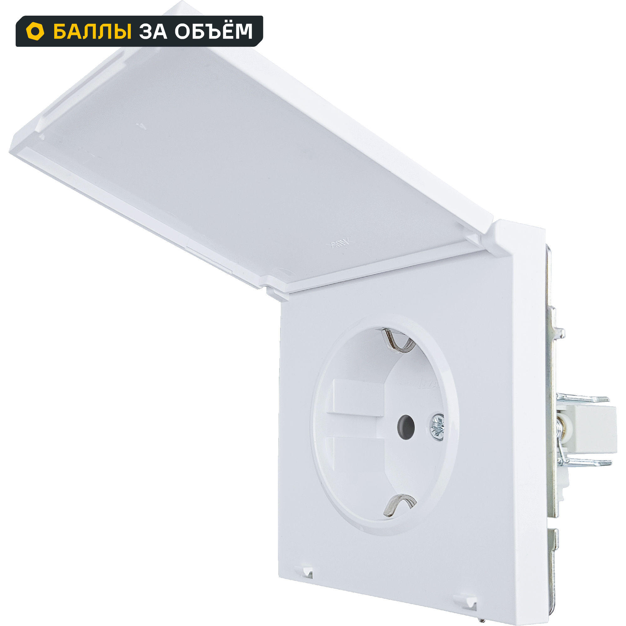 Изображение товара LEZARD Zima встроенная розетка с заземлением белая IP44