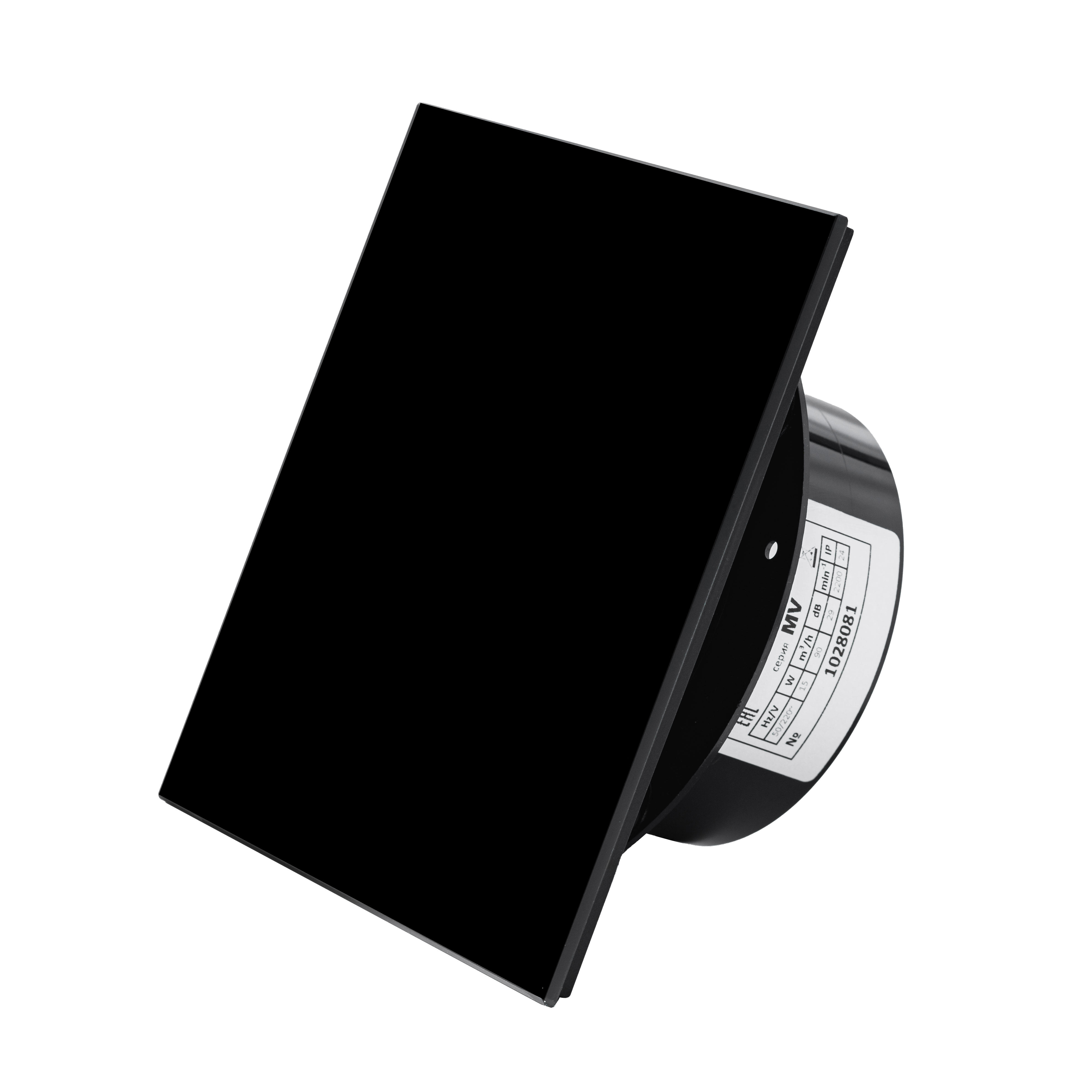 Изображение товара Вентилятор вытяжной накладной Slimvent MV D100 мм 29 дБ 90 м3/ч стекло цвет черный глянцевый
