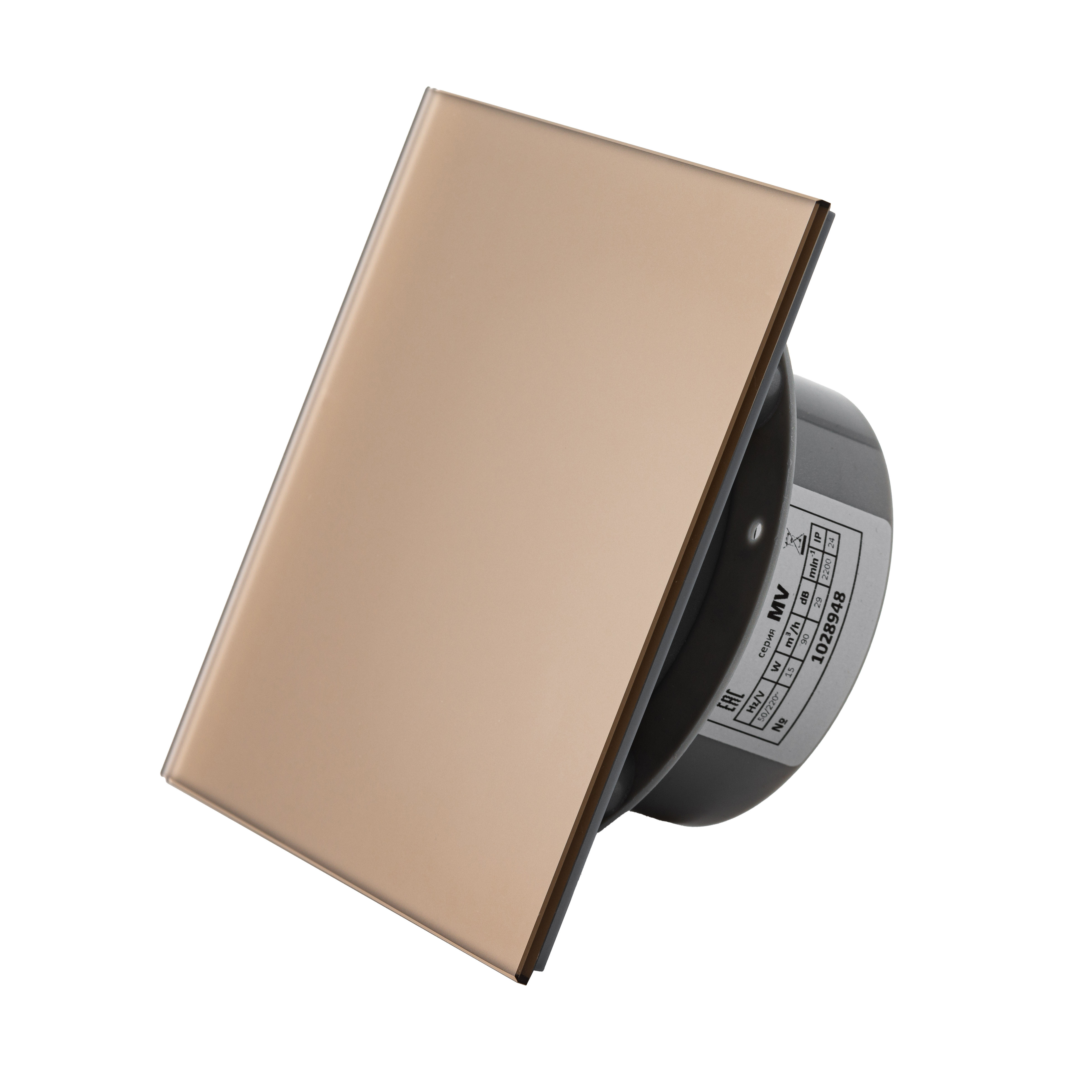 Изображение товара Вентилятор вытяжной накладной Slimvent MV D100 мм 29 дБ 90 м3/ч стекло цвет бронзовый матовый