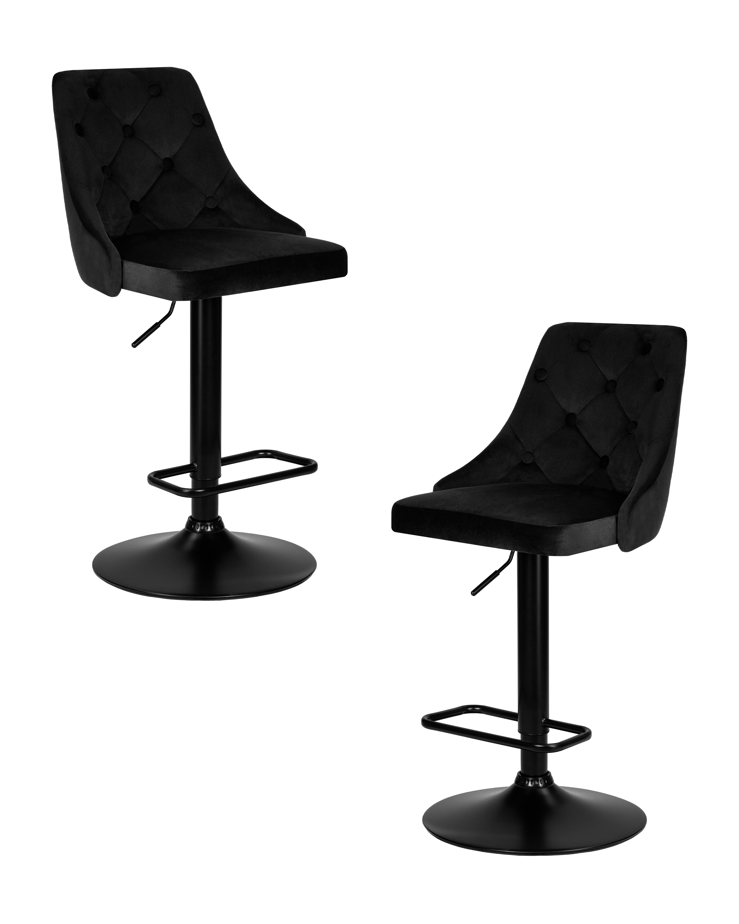 Изображение товара Комплект барных стульев 2 шт Dobrin Joseph black lm-5021 48x110x54 см цвет черный