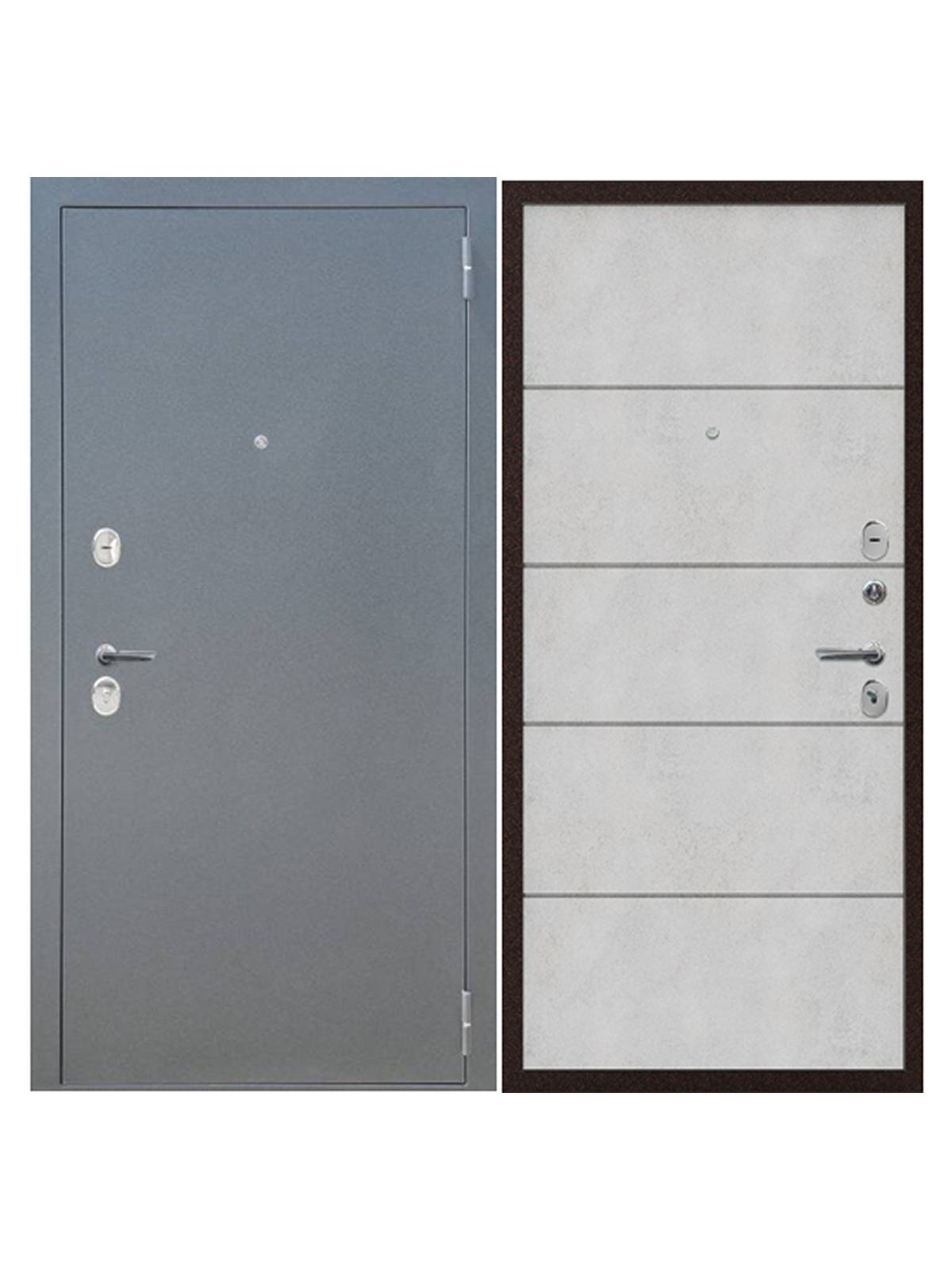 Изображение товара Входная дверь Эталон А-2 правый 205x96см цвет графит букле/бетон снежный