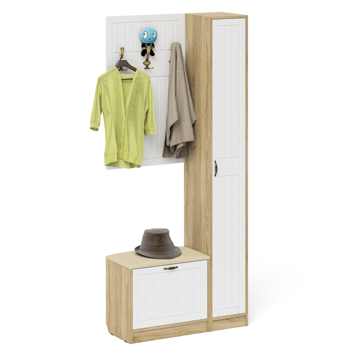 Изображение товара Шкаф прихожей Մебельный двор П-6 № 21-Прованс Прованс дуб сонома/белое дерево