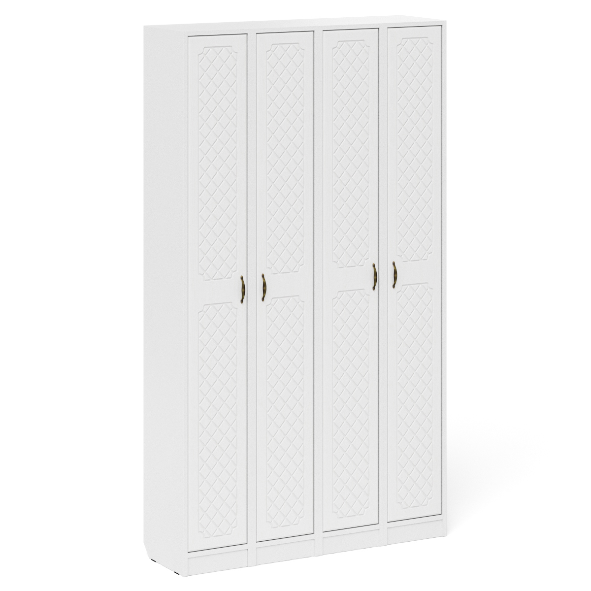 Изображение товара Шкафы-пеналы МЕБЕЛЬНЫЙ ДВОР П-6 4хП350-Ромб Белый шагрень/Белое дерево