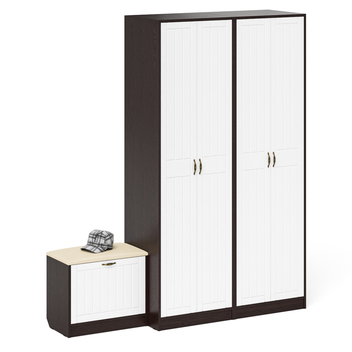 Изображение товара Шкафы-обувница П-6 Прованс Мебельный двор 180x50x210 см венге/белое дерево