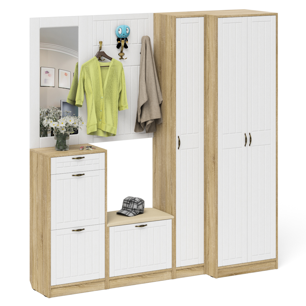 Изображение товара Шкаф-P6 Прованс Мебельный двор 210x180x50 См дуб сонома/белое дерево