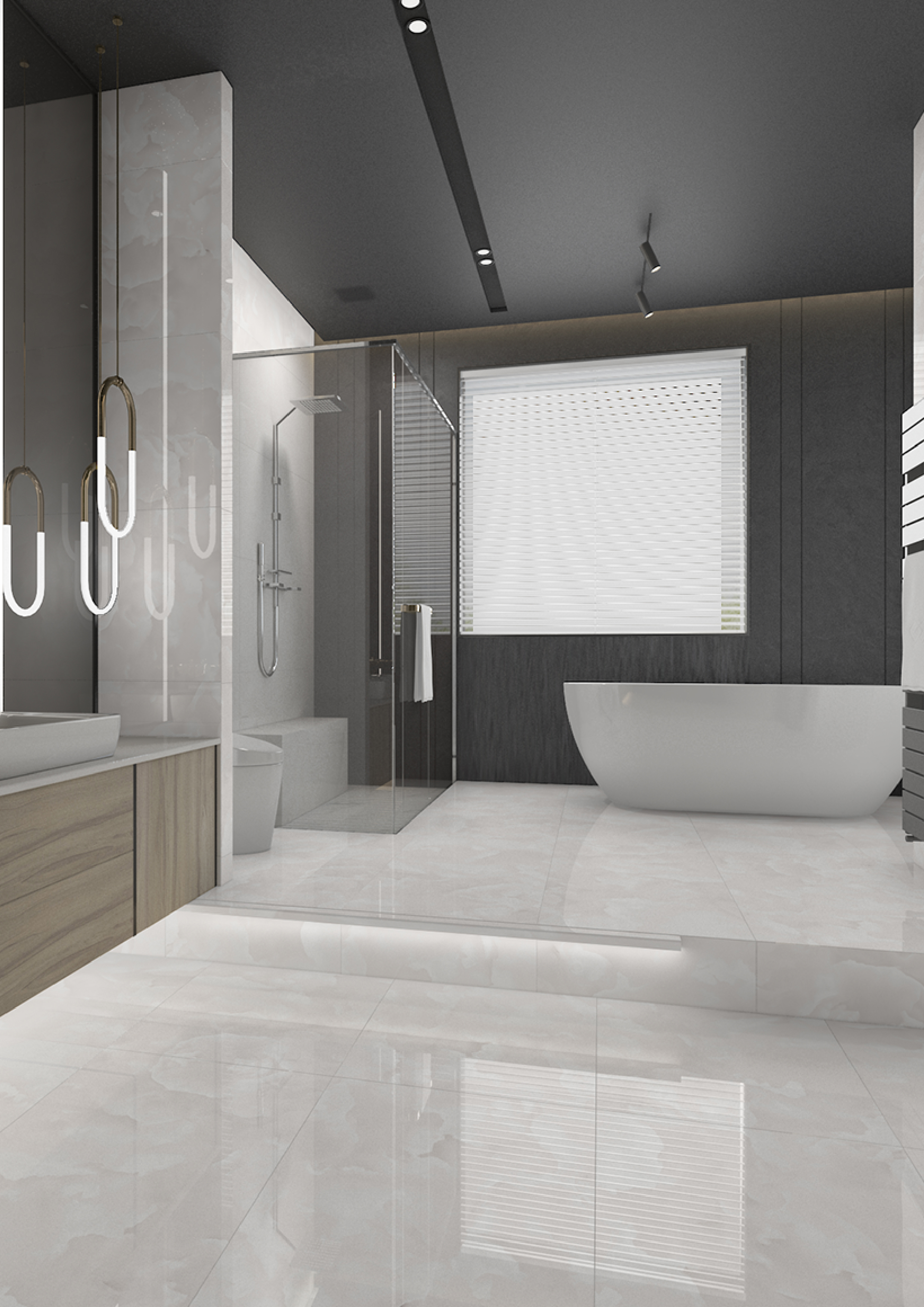 Изображение товара Керамогранит Kerald Calina White glossy 60x120см 1.44 м² цвет белый
