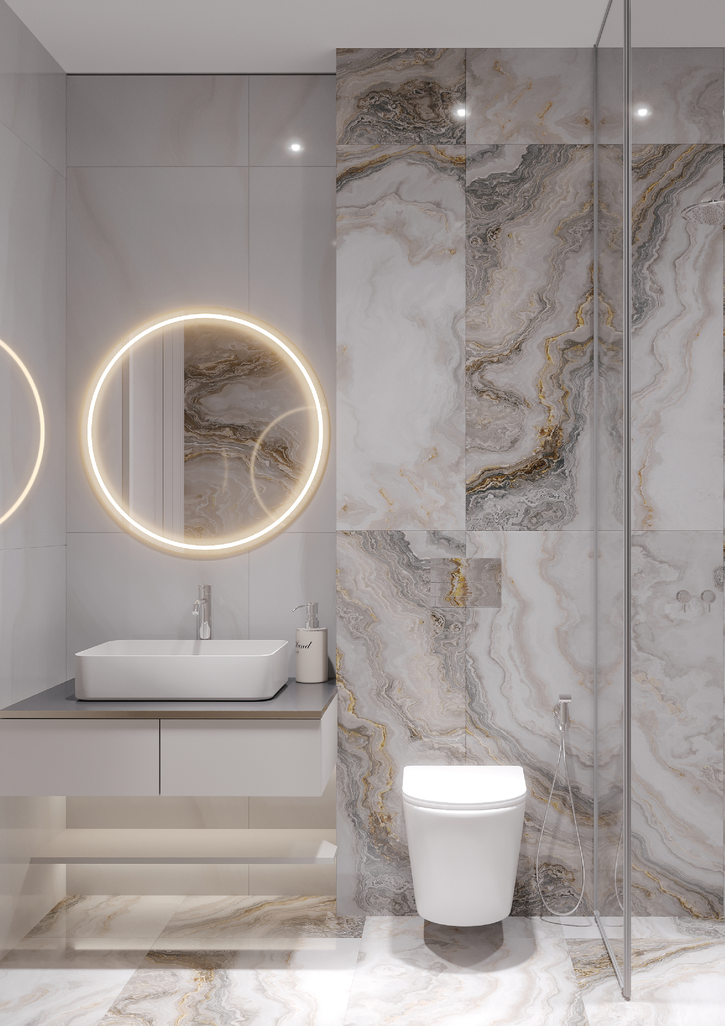 Изображение товара Керамогранит Kerald 8031 супер глянцевый 60x120 см серый для стен и полов