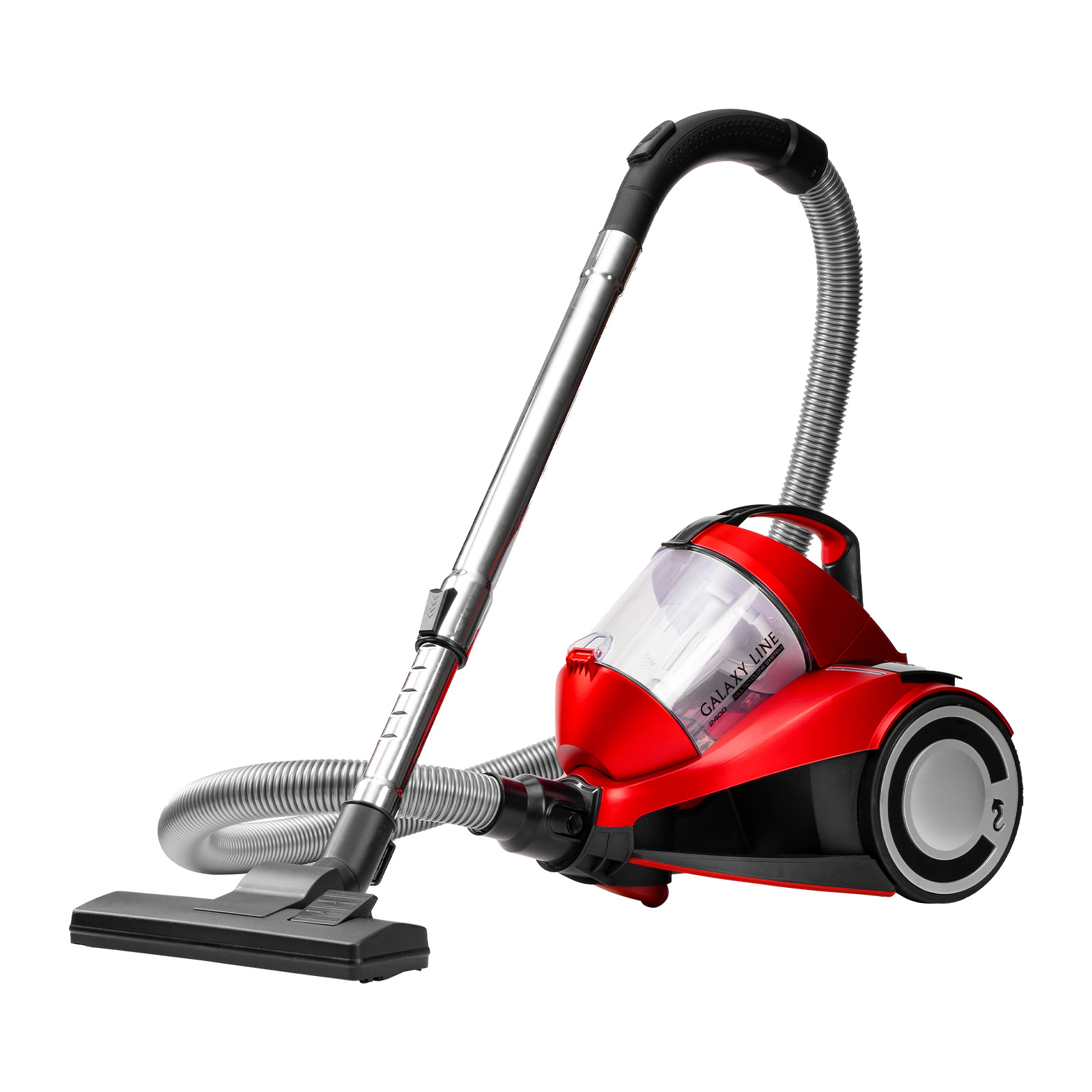 Изображение товара Пылесос с контейнером Galaxy Line GL 6224 красный с черным мультициклон 2400 Вт 2 л 5 насадок