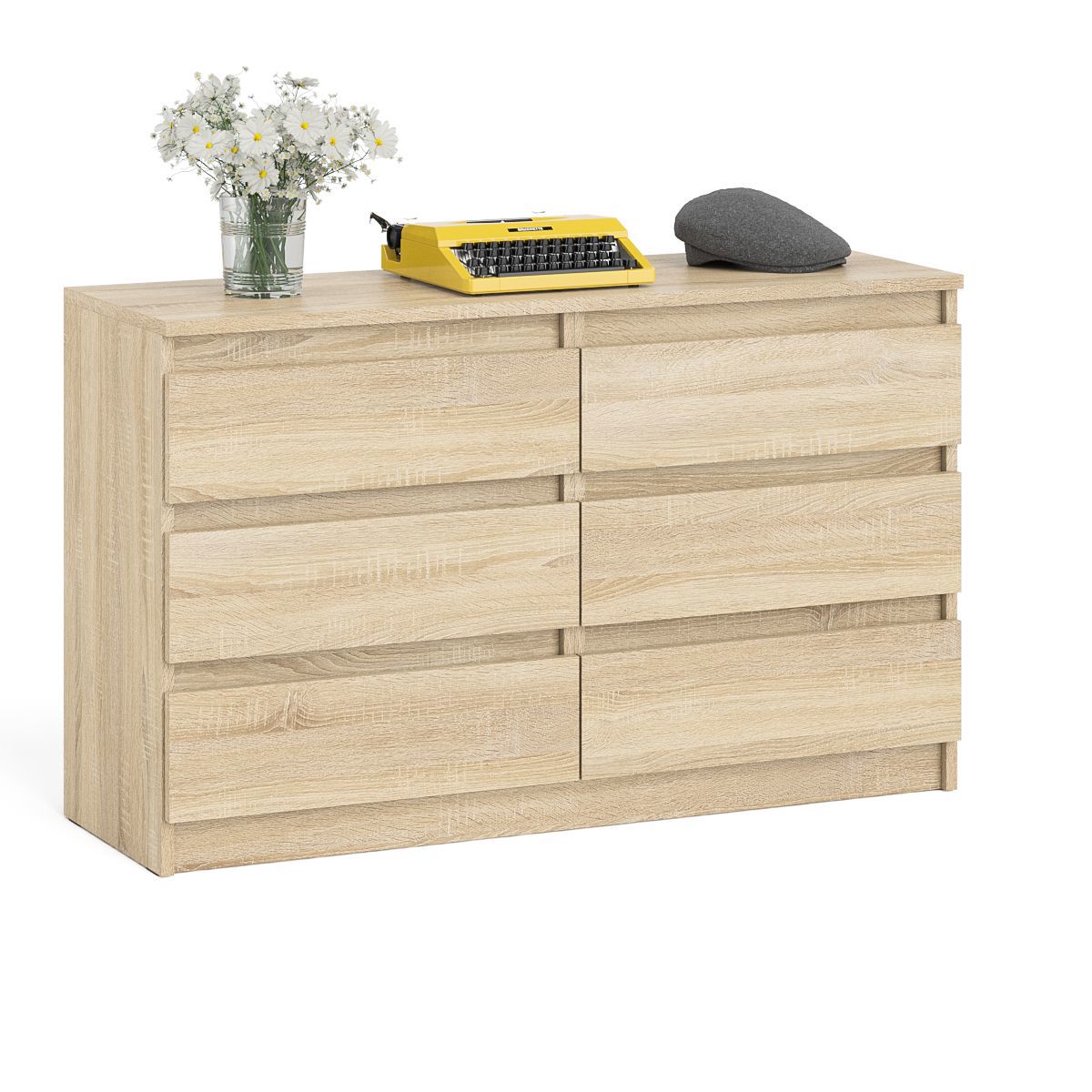 Изображение товара Комод Свк Мори МК1200.6 6 ящиков 120.4x41x73 см МДФ цвет дуб сонома