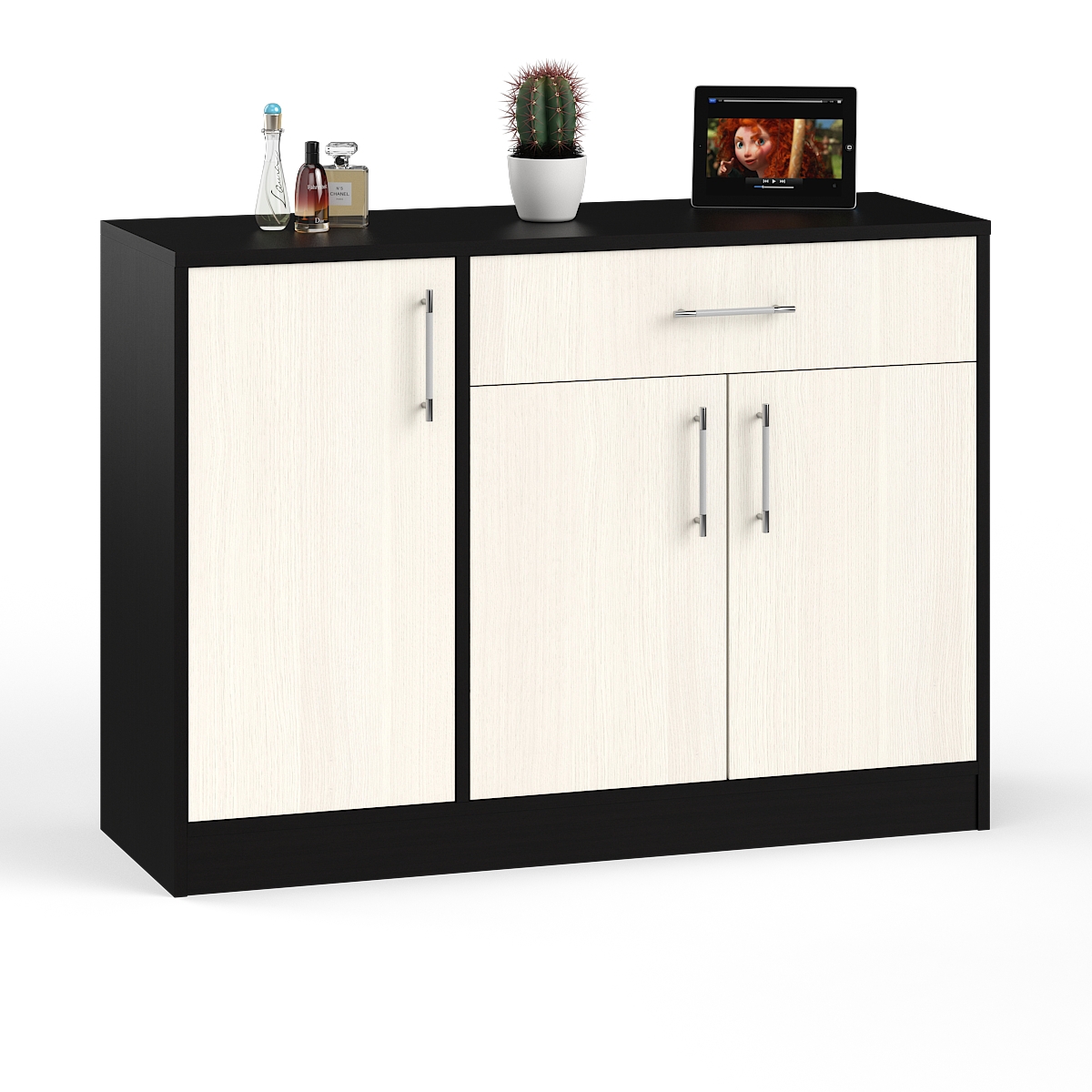 Изображение товара Комод СВК № 4 Венге/дуб лоредо с 3 дверями и ящиком