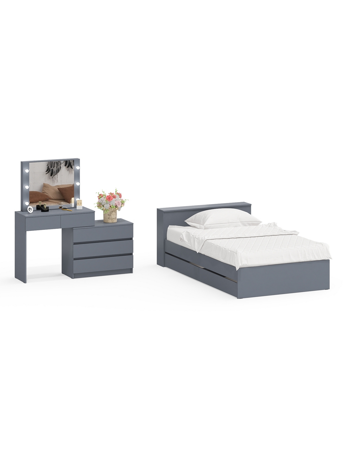 Изображение товара Кровать Свк Ксения 120x200 см цвет графит 1030749K