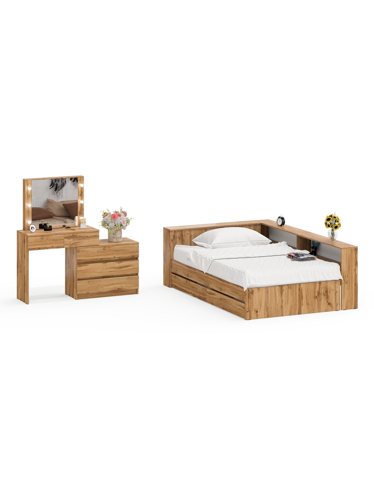 Изображение товара Кровать Свк Ксения 120x200 см цвет дуб вотан 1030744K