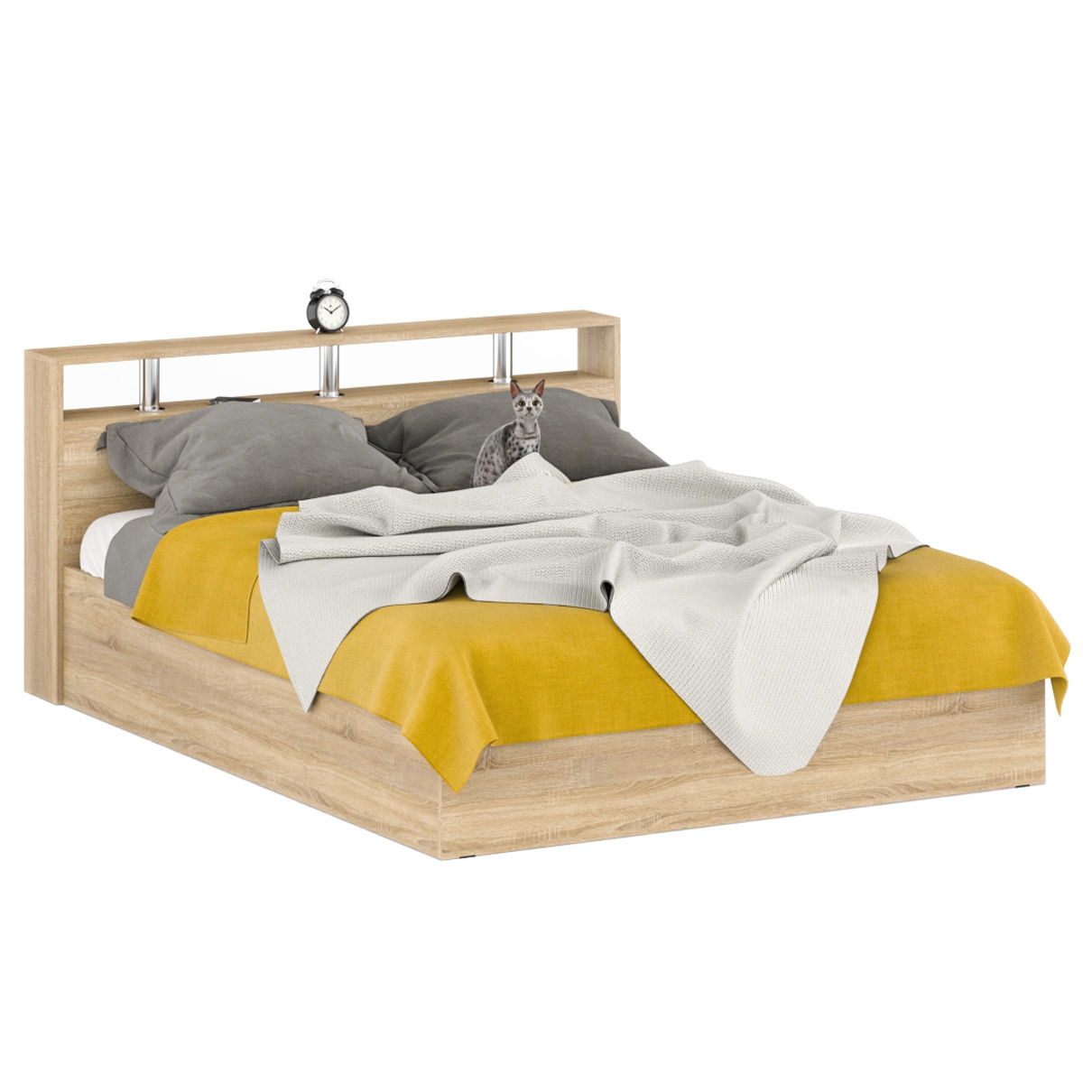 Изображение товара Кровать Свк Камелия 160x200 см цвет дуб сонома 1024038K