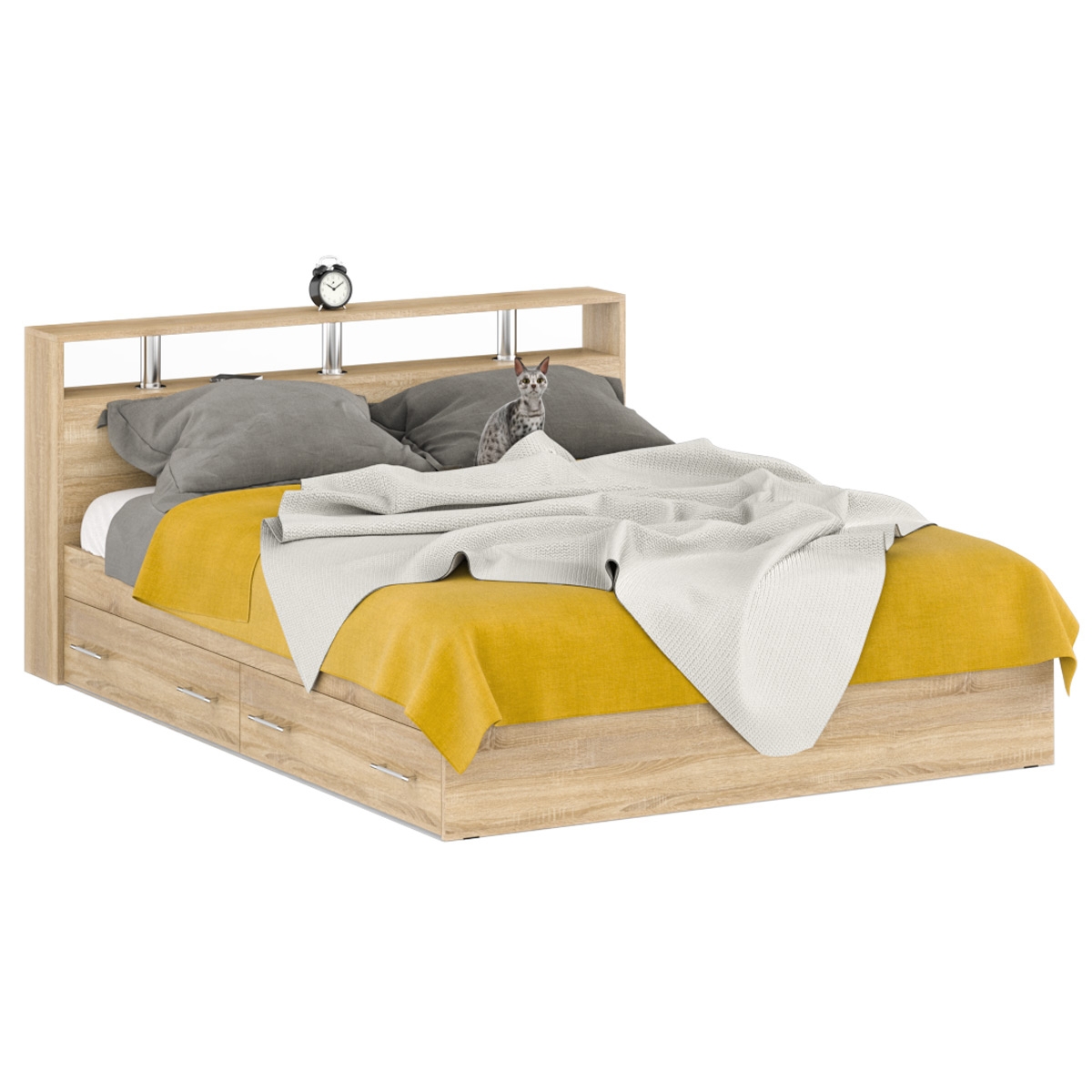 Изображение товара Кровать Свк Камелия 160x200 см цвет дуб сонома 1024047K