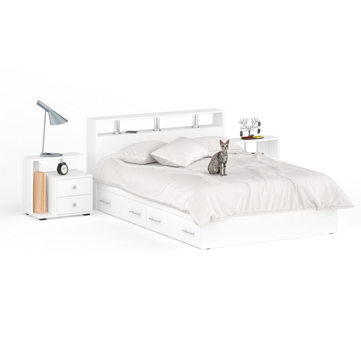 Изображение товара Кровать Свк Камелия 140x200 см цвет белый