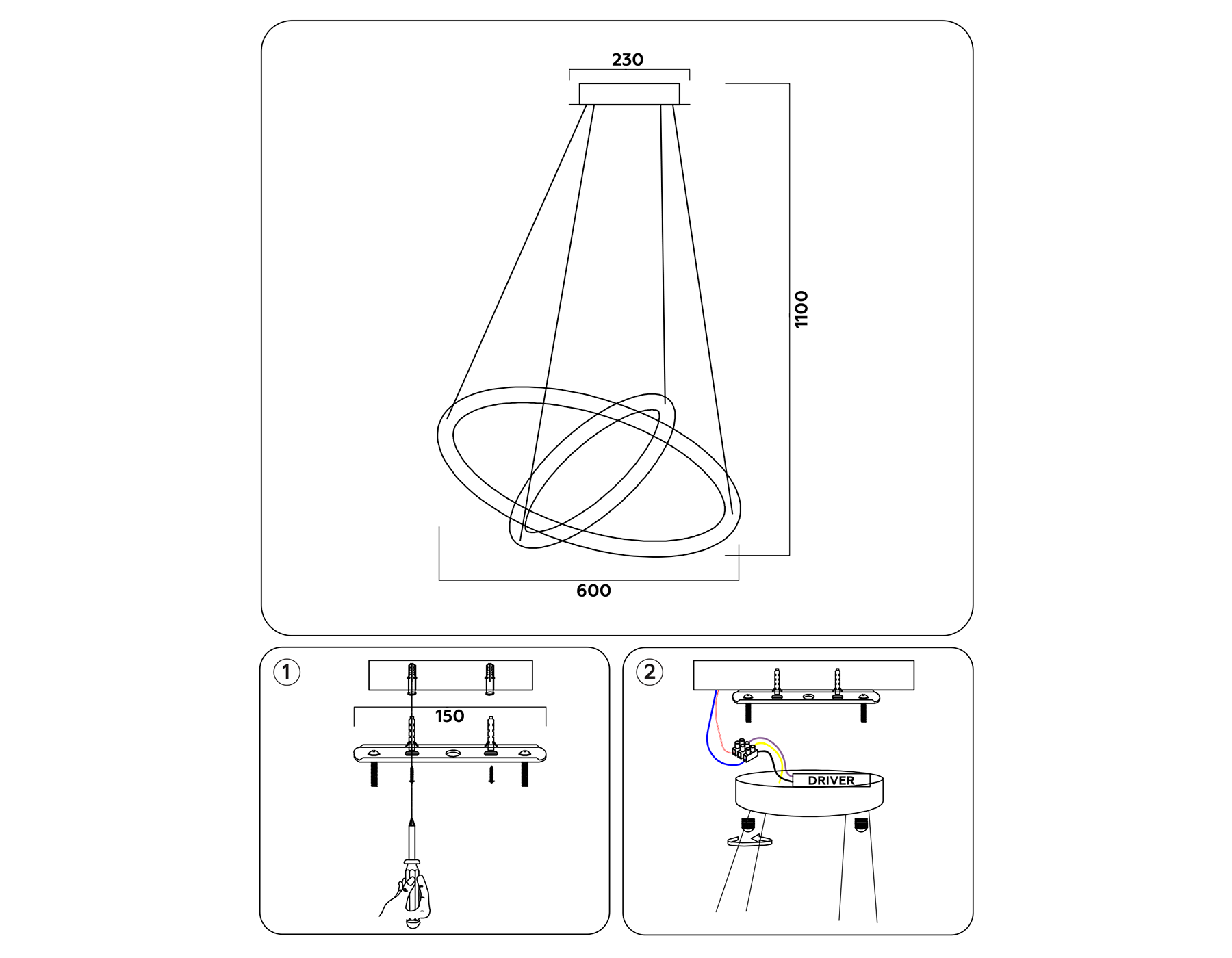 Изображение товара Люстра подвесная светодиодная Ambrella Light Comfort с пультом управления 20 м² регулируемый белый свет цвет коричневый