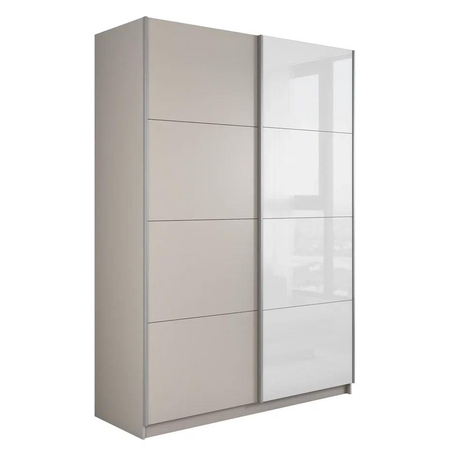 Изображение товара Шкаф-купе Мебельная компания Е 1 Прайм с 2 дверями 230x120x57 см ЛДСП/стекло цвет бежевый 1PDS_120_KH