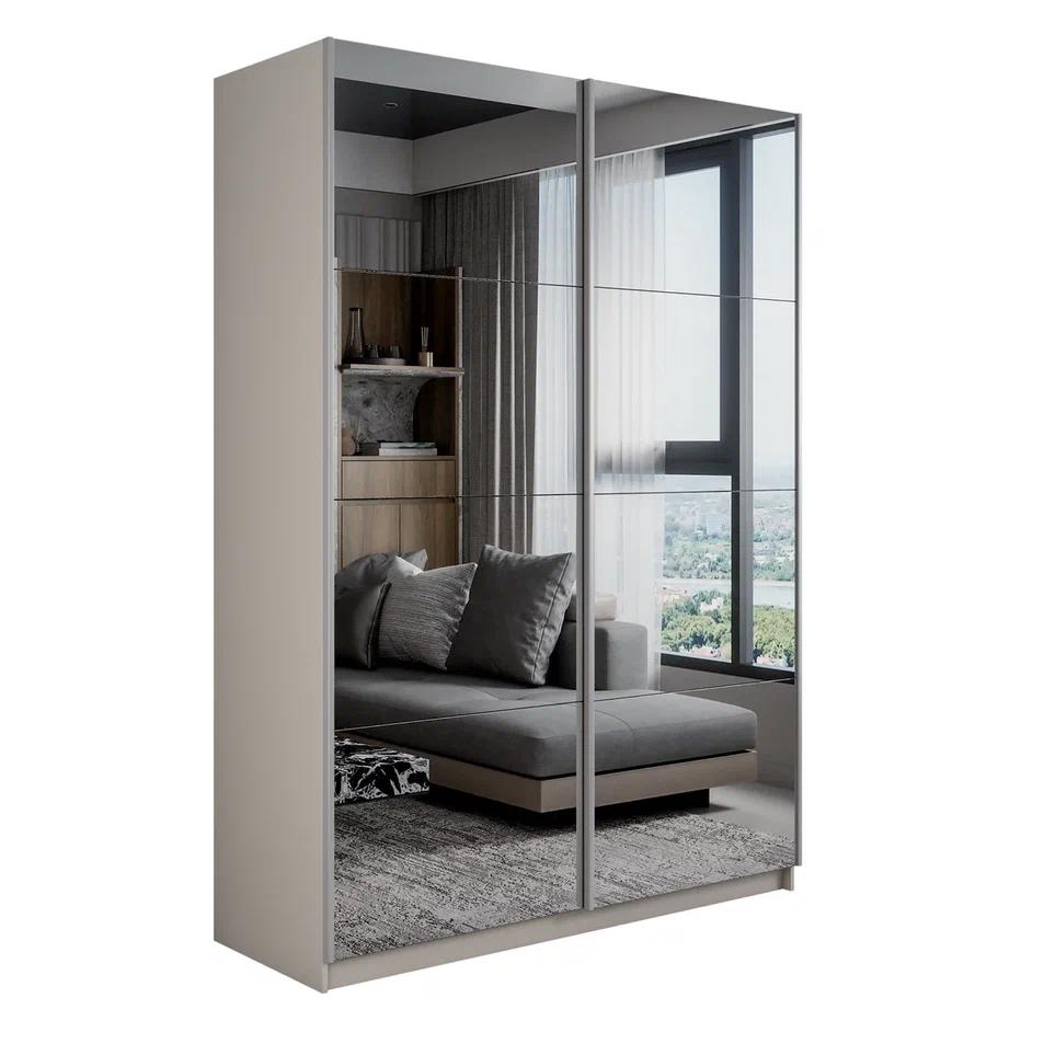 Изображение товара Шкаф-купе Мебельная компания Е 1 Прайм с 2 дверями с зеркалами 230x120x57 см ЛДСП цвет бежевый 1PZZ_120_KH