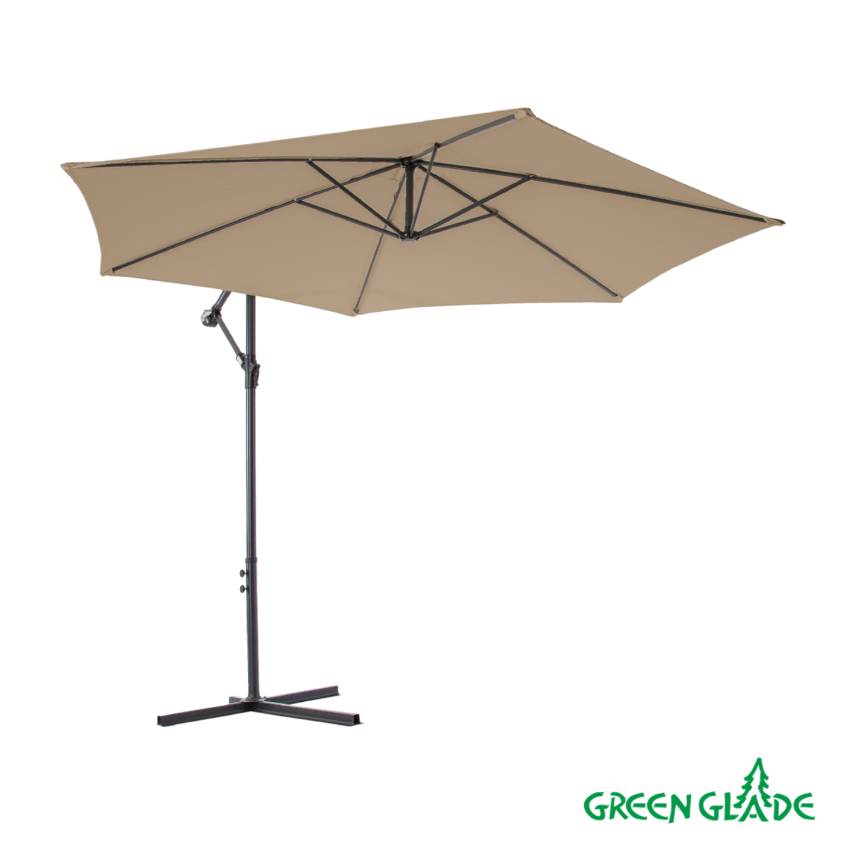 Изображение товара Зонт с боковой опорой Green Glade 6005 d 291 h245 серо-коричневый Изображение товара Зонт с боковой опорой Green Glade 6005 d 291 h245 серо-коричневый